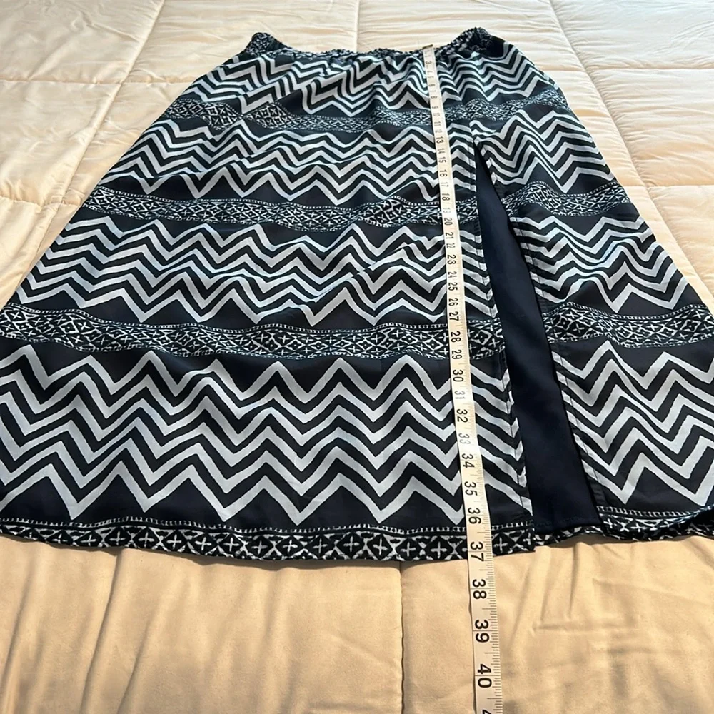 Michael Kors Skirt Size XS Blue Pattern High Slit Maxi - Picture 2 of 7